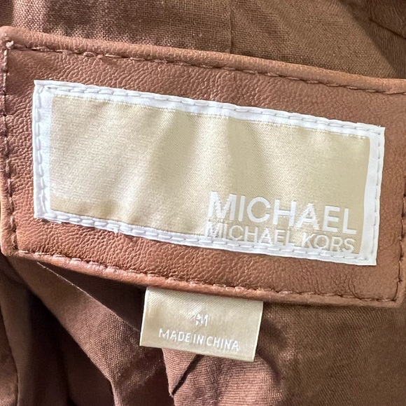 Michael Michael Kors brown leather jacket size M - Picture 10 of 13